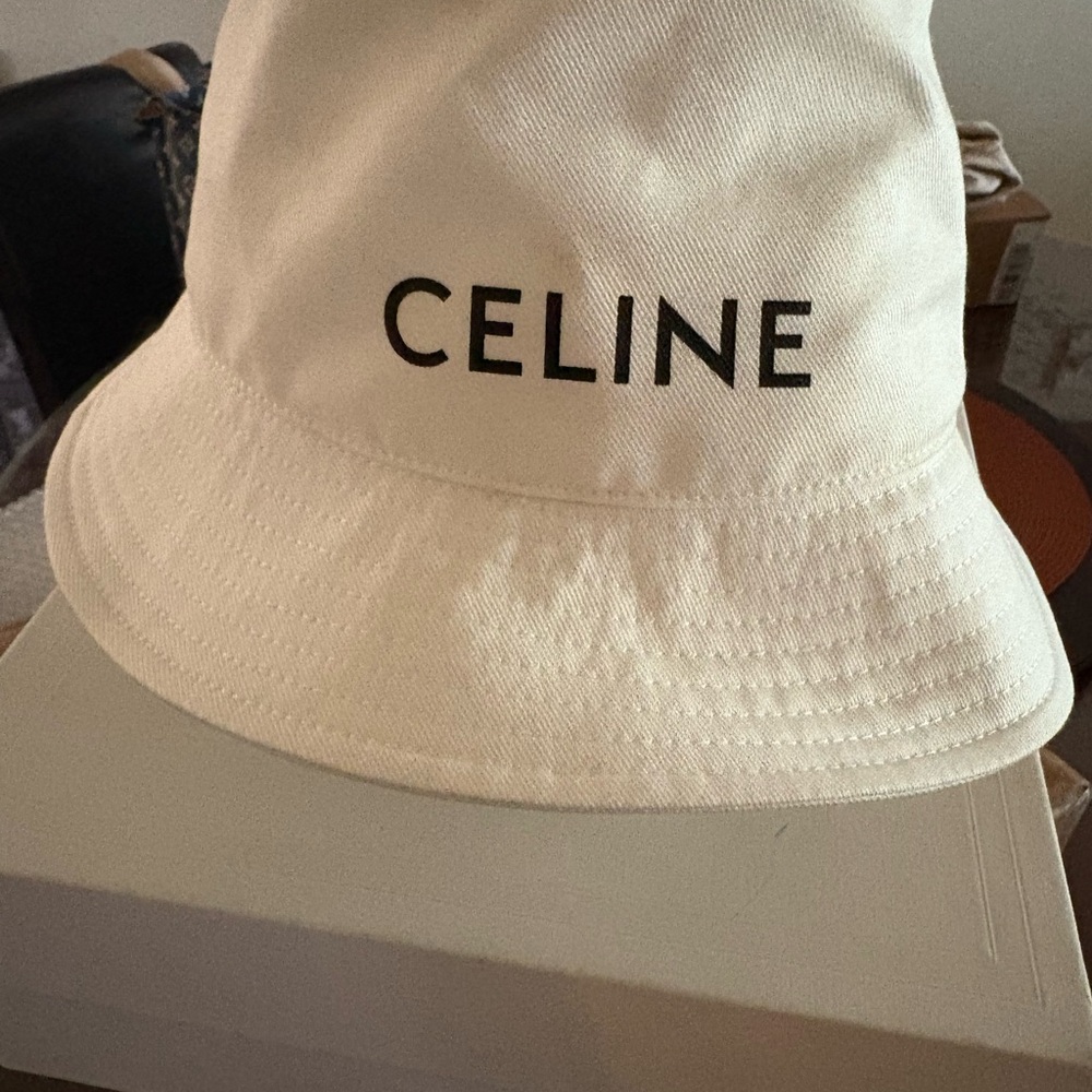 Authentic Celine Cream Bucket Hat